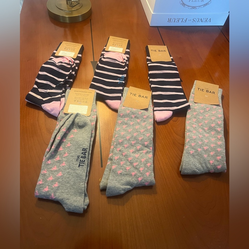 NWT The TIE BAR Lot of 6 Pairs Men's Dress Socks size 10-13